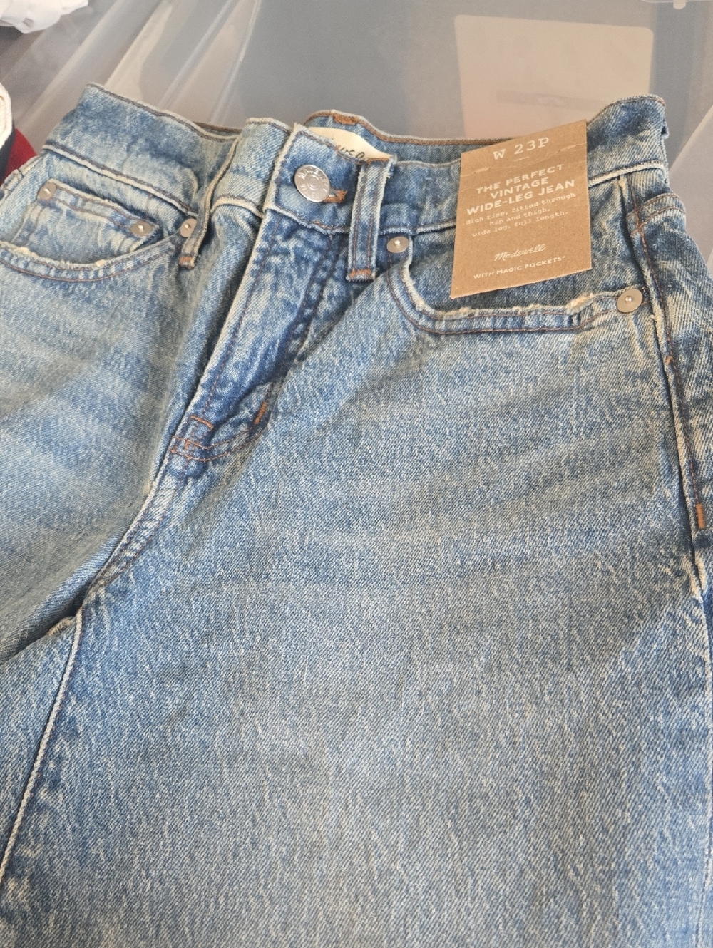 NWT Madewell Perfect Vintage Wide Leg Jeans Jn Enmor 23P - Picture 6 of 7